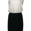 St. John - Ivory & Black Sleeveless Knit Sheath Dress Sz 12