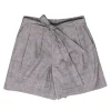 St. John - Light Brown Linen Blend Tie Front Shorts Sz S