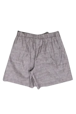 St. John - Light Brown Linen Blend Tie Front Shorts Sz S