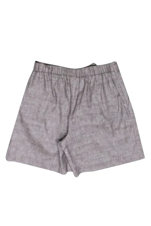 St. John - Light Brown Linen Blend Tie Front Shorts Sz S