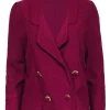St. John - Magenta Blazer w/ Oversized Gold Buttons Sz M