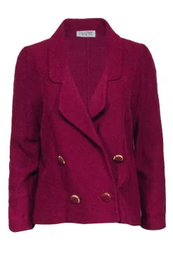 St. John - Magenta Blazer w/ Oversized Gold Buttons Sz M