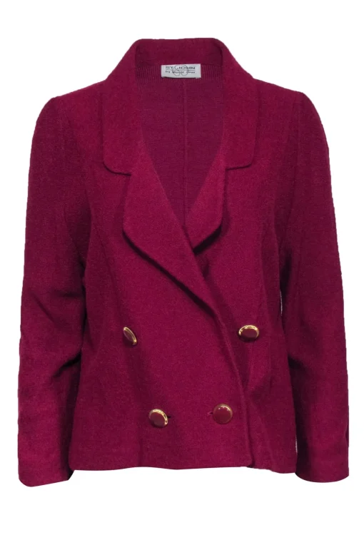 St. John - Magenta Blazer w/ Oversized Gold Buttons Sz M