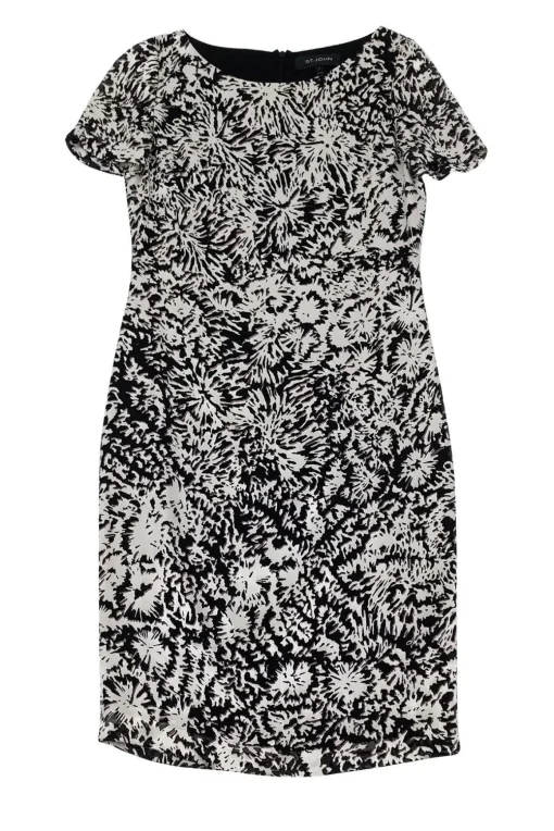 St. John - Metallic Print Shift Dress Sz 0