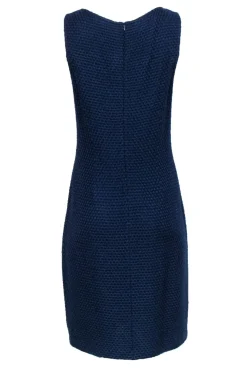 St. John - Navy Woven Knit Shift Dress Sz 8