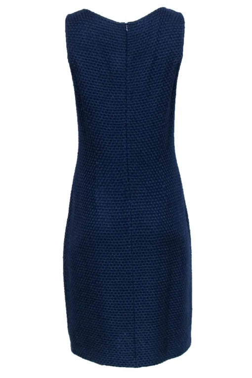 St. John - Navy Woven Knit Shift Dress Sz 8