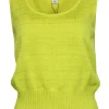 St. John - Neon Yellow Sparkly Sleeveless Sweater Sz S