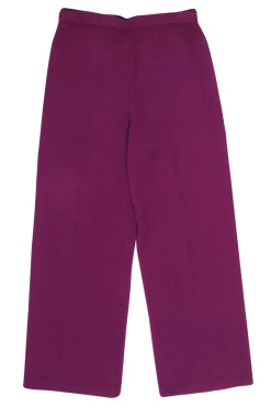 St. John - Plum High-Waisted Straight Leg Knit Pants Sz 8