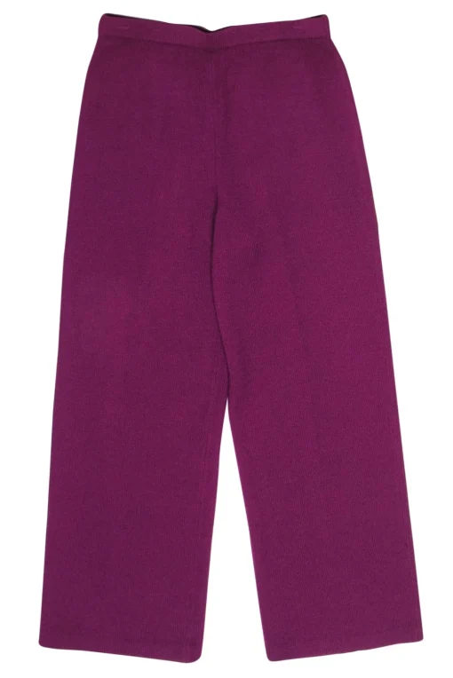 St. John - Plum High-Waisted Straight Leg Knit Pants Sz 8