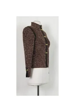 St. John - Red, Brown & White Knit Jacket Sz 2