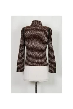 St. John - Red, Brown & White Knit Jacket Sz 2