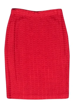 St. John - Red Knit Pencil Skirt Sz 6
