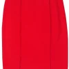 St. John - Red Knit Wool Pencil Skirt Sz 10