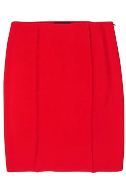 St. John - Red Knit Wool Pencil Skirt Sz 10