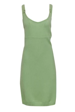 St. John - Sage Green Knit Tank Dress w/ Buckle Straps Sz M