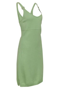 St. John - Sage Green Knit Tank Dress w/ Buckle Straps Sz M