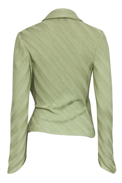 St. John - Sage Green Thick Ribbed Wrap Sweater Sz 2