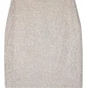 St. John - Silver Tinsel Knit Mini Pencil Skirt Sz 10