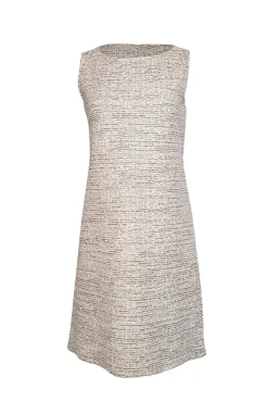 St. John - White, Green, & Peach Textured Knit Dress Sz 8