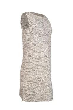 St. John - White, Green, & Peach Textured Knit Dress Sz 8