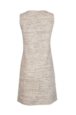 St. John - White, Green, & Peach Textured Knit Dress Sz 8