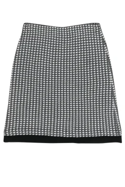 St. John Collection - Black & White Textured A-Line Skirt Sz 10