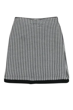 St. John Collection - Black & White Textured A-Line Skirt Sz 10