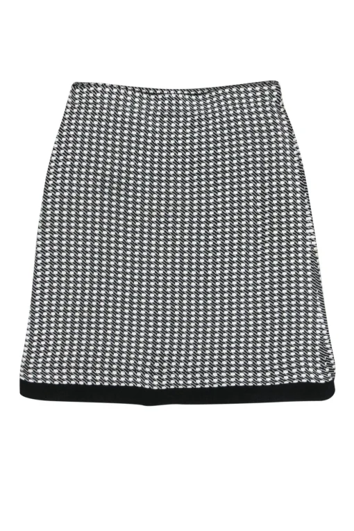 St. John Collection - Black & White Textured A-Line Skirt Sz 10