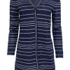 St. John Collection - Navy Knit Cardigan w/ Stripes Sz P