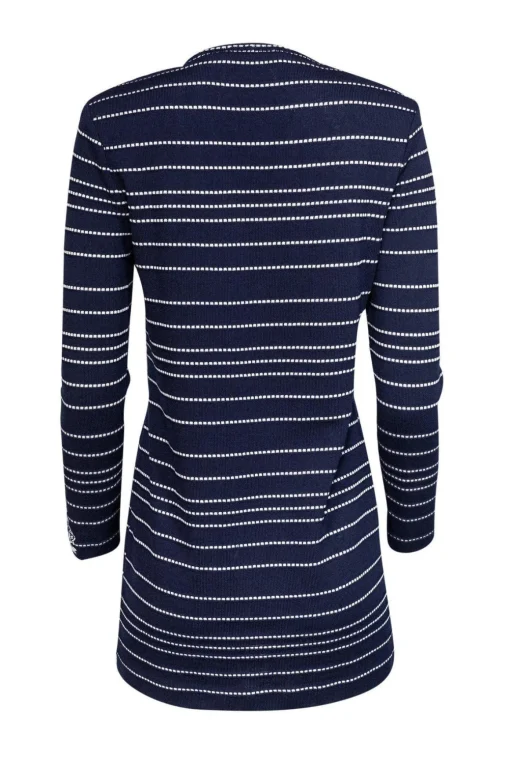 St. John Collection - Navy Knit Cardigan w/ Stripes Sz P
