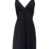 St. John Evening - Black Halter Plunge Dress Sz 12