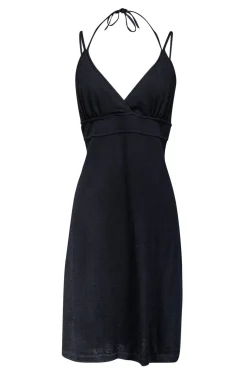 St. John Evening - Black Halter Plunge Dress Sz 12