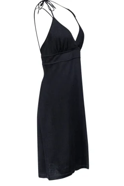 St. John Evening - Black Halter Plunge Dress Sz 12