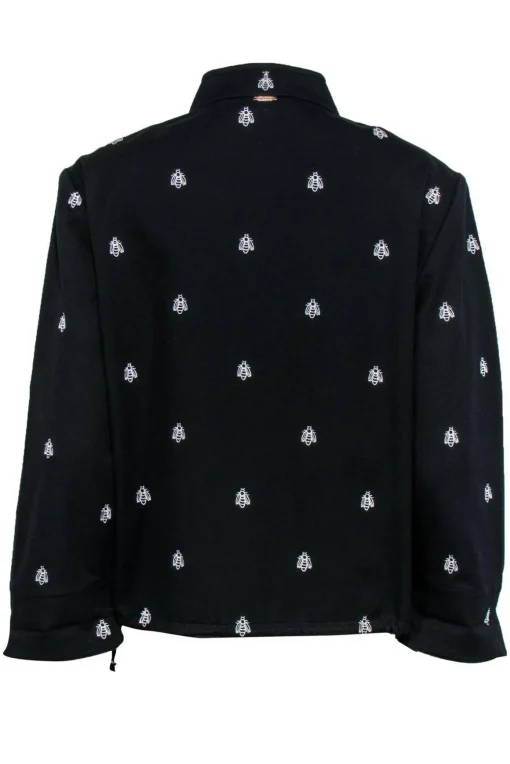St. John Sport - Black Bee Embroidered Zip-Up Jacket Sz L