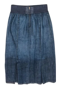 St. John Sport - Denim Knit Waist Midi Skirt Sz 4