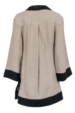 Staud - Beige Linen w/ Black Trim Tunic Sz XS