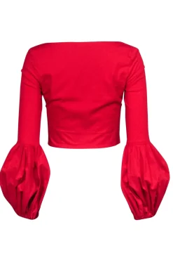 Staud - Red Poplin Long Sleeve 