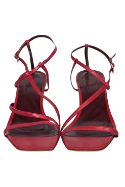 Staud - Red Square Toe Strappy Kitten Heel Sz 12