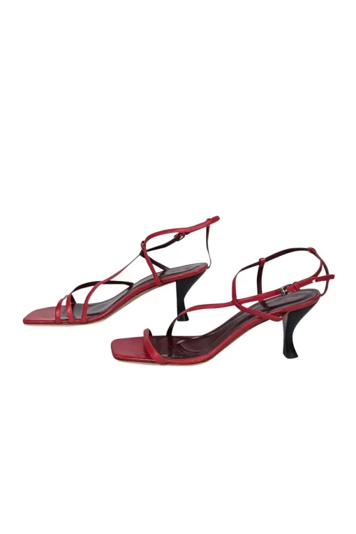 Staud - Red Square Toe Strappy Kitten Heel Sz 12