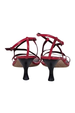 Staud - Red Square Toe Strappy Kitten Heel Sz 12