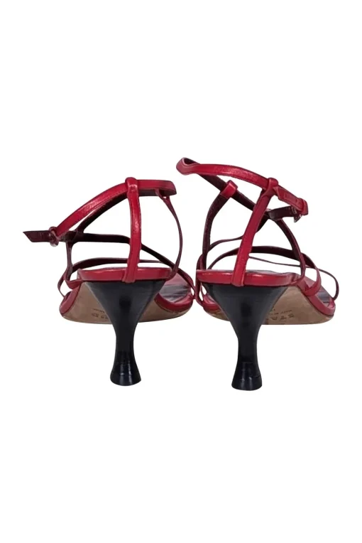 Staud - Red Square Toe Strappy Kitten Heel Sz 12