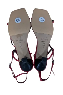 Staud - Red Square Toe Strappy Kitten Heel Sz 12
