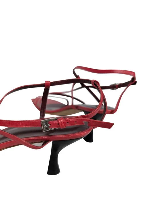 Staud - Red Square Toe Strappy Kitten Heel Sz 12