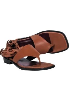Staud - Tan Square Toe Strappy Sandals Sz 9
