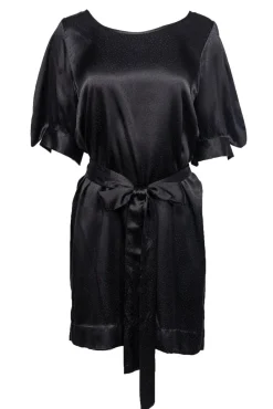 Stella McCartney - Black Silk Dress w/ Polka Dots Sz 10
