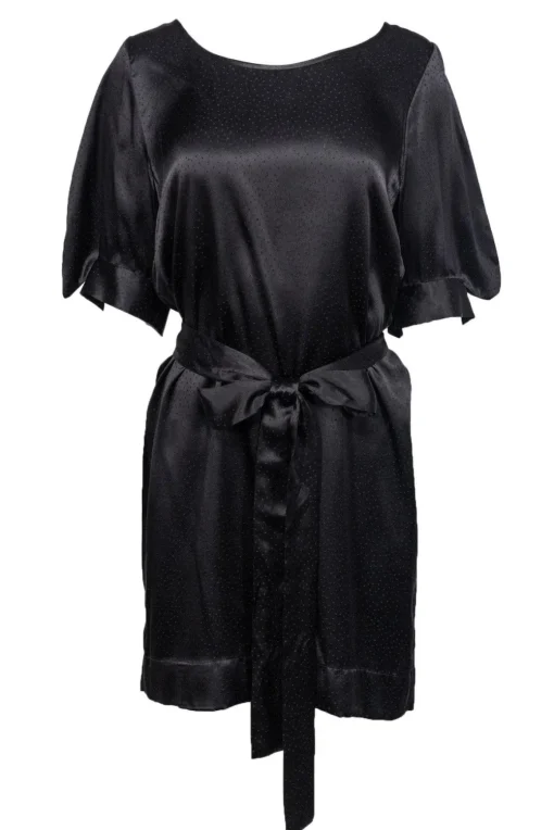 Stella McCartney - Black Silk Dress w/ Polka Dots Sz 10