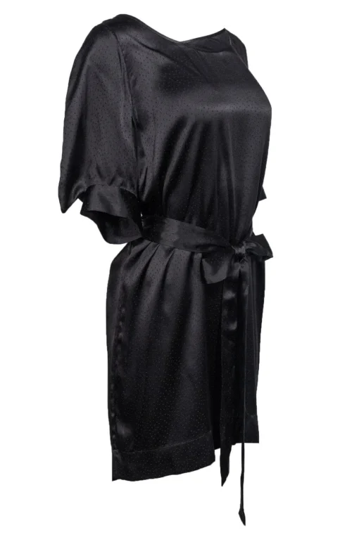 Stella McCartney - Black Silk Dress w/ Polka Dots Sz 10