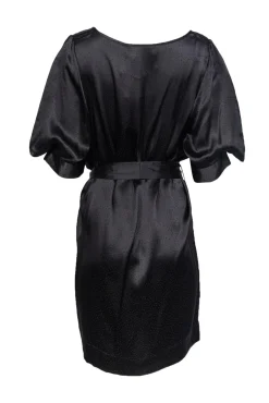 Stella McCartney - Black Silk Dress w/ Polka Dots Sz 10