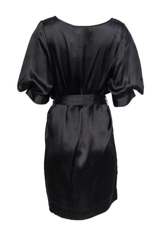 Stella McCartney - Black Silk Dress w/ Polka Dots Sz 10