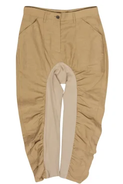 Stella McCartney - Khaki Curve Ruched "Tina" Paneled Pants Sz 4
